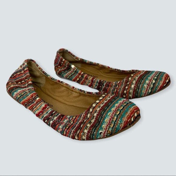Lucky Brand Emmie Ballet‎ Flats Sequin Embroidered Size 6.5 Round Toe Bohemian - Picture 3 of 11